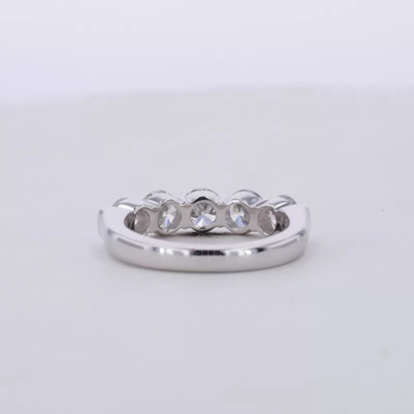 Brilliant Round Cut Five Stone Moissanite Wedding Band