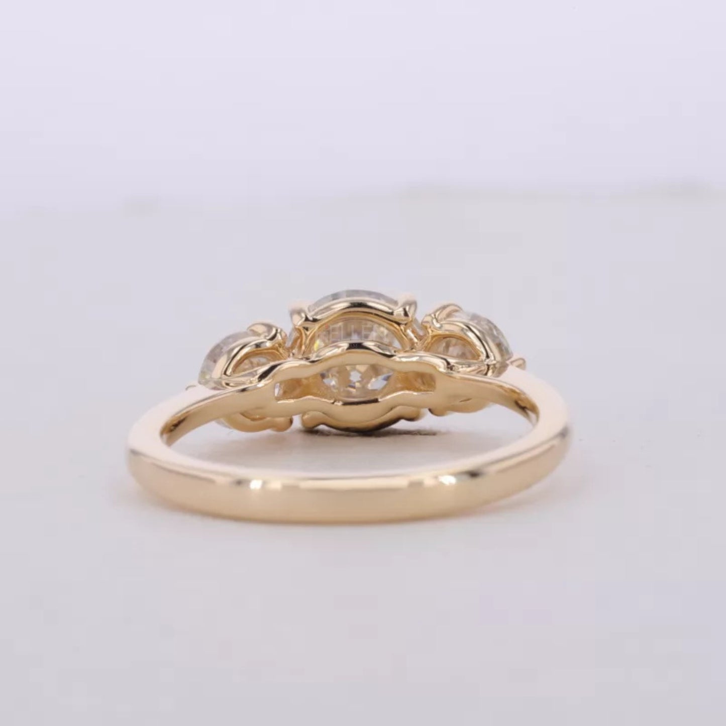 Moissanite 3 Stone Round Cut Ring
