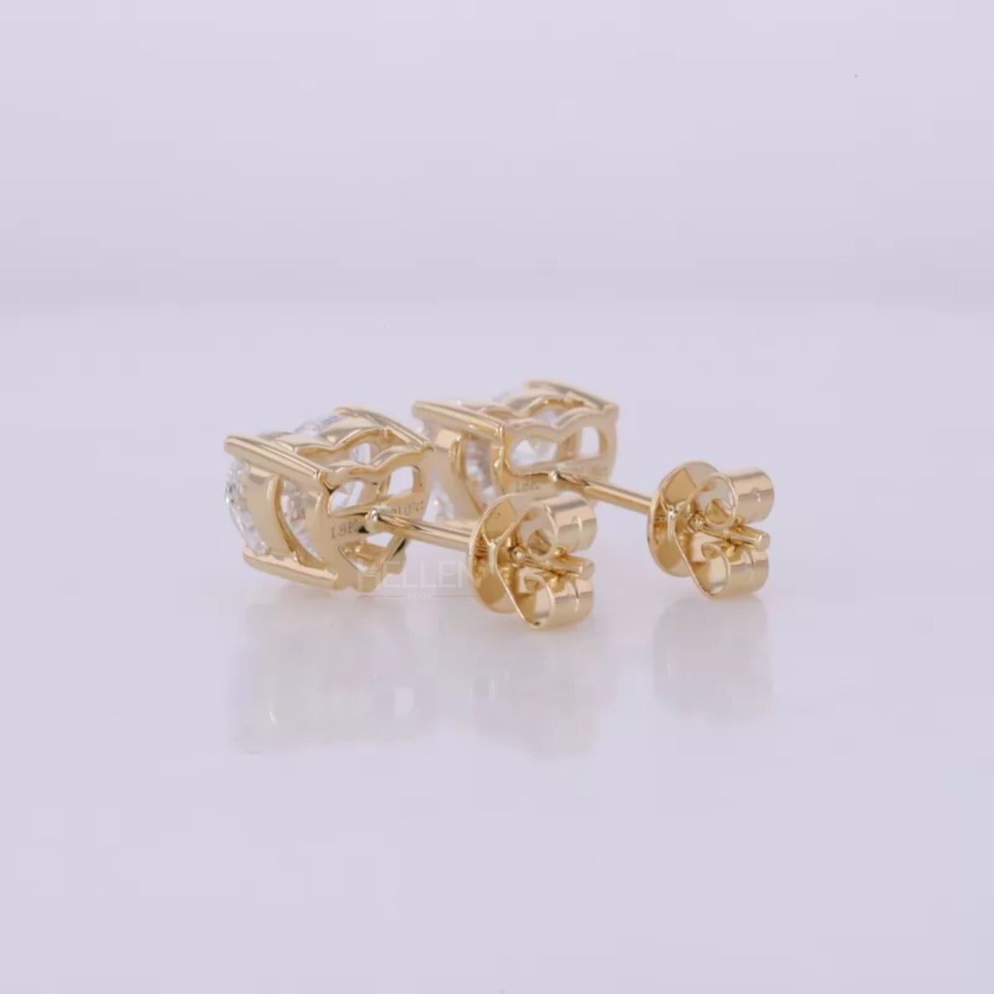 Sterling Silver Heart shaped Solitaire Moissanite Studs