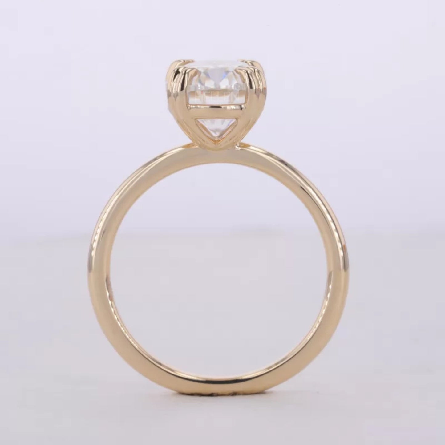 Oval Cut Moissanite Double Prong Solitaire Engagement Ring