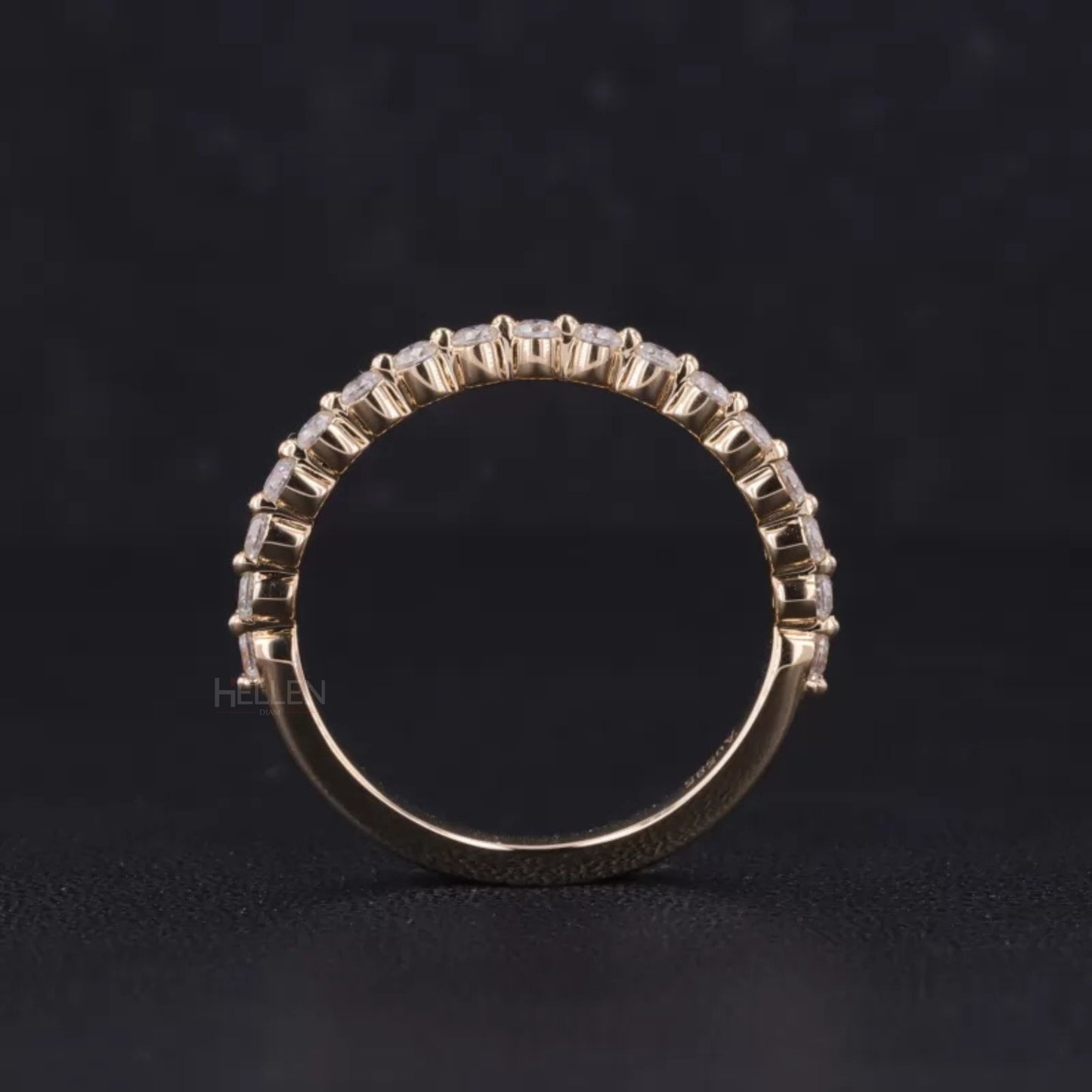 Oval Solitaire Engagement Ring With 2 Stackable Half Eternity Band
