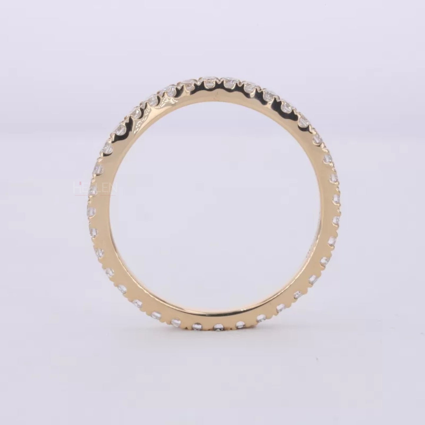 Round Cut Curved Moissanite Full Eternity Band suitable for staking