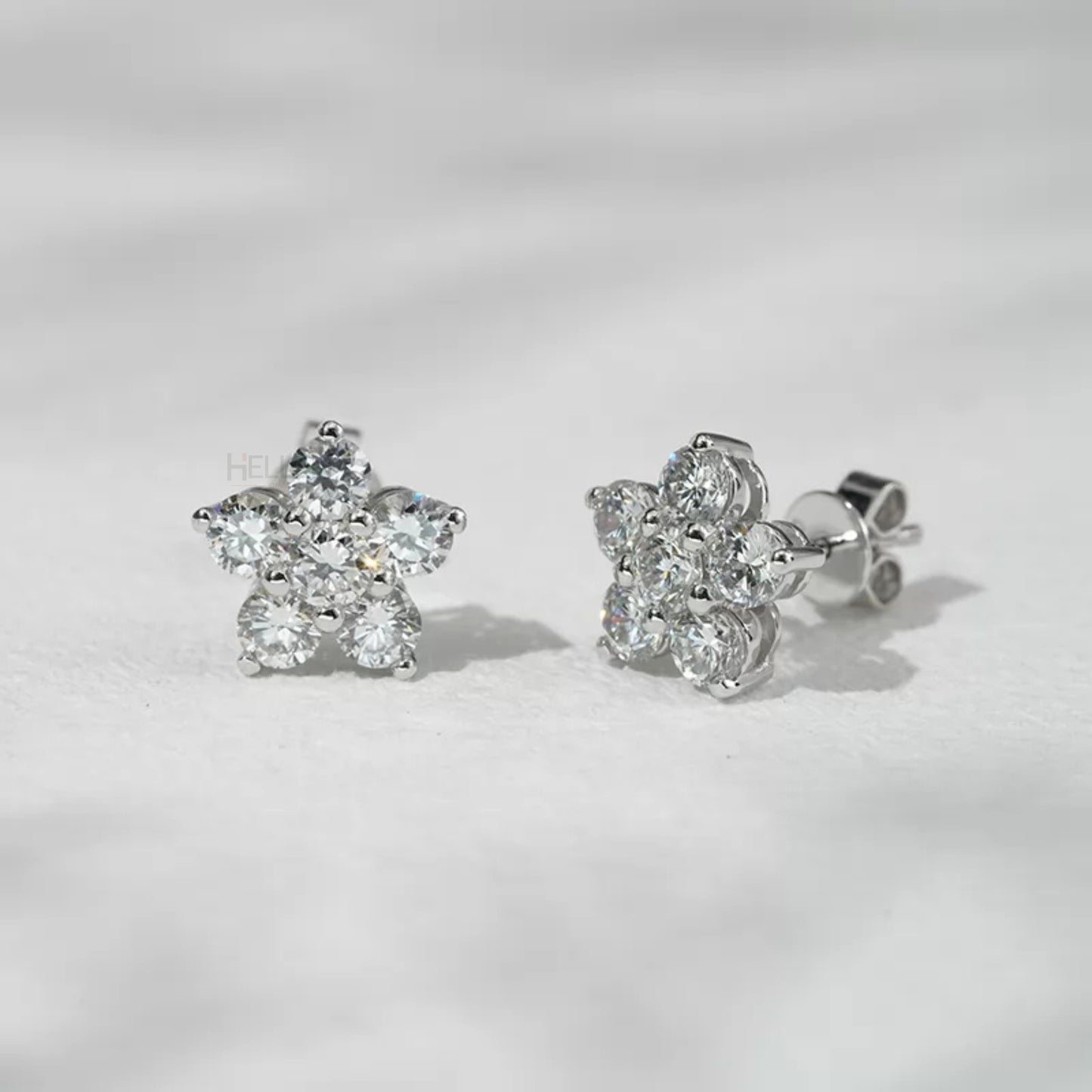 Floral Cluster 925 Silver Moissanite Studs