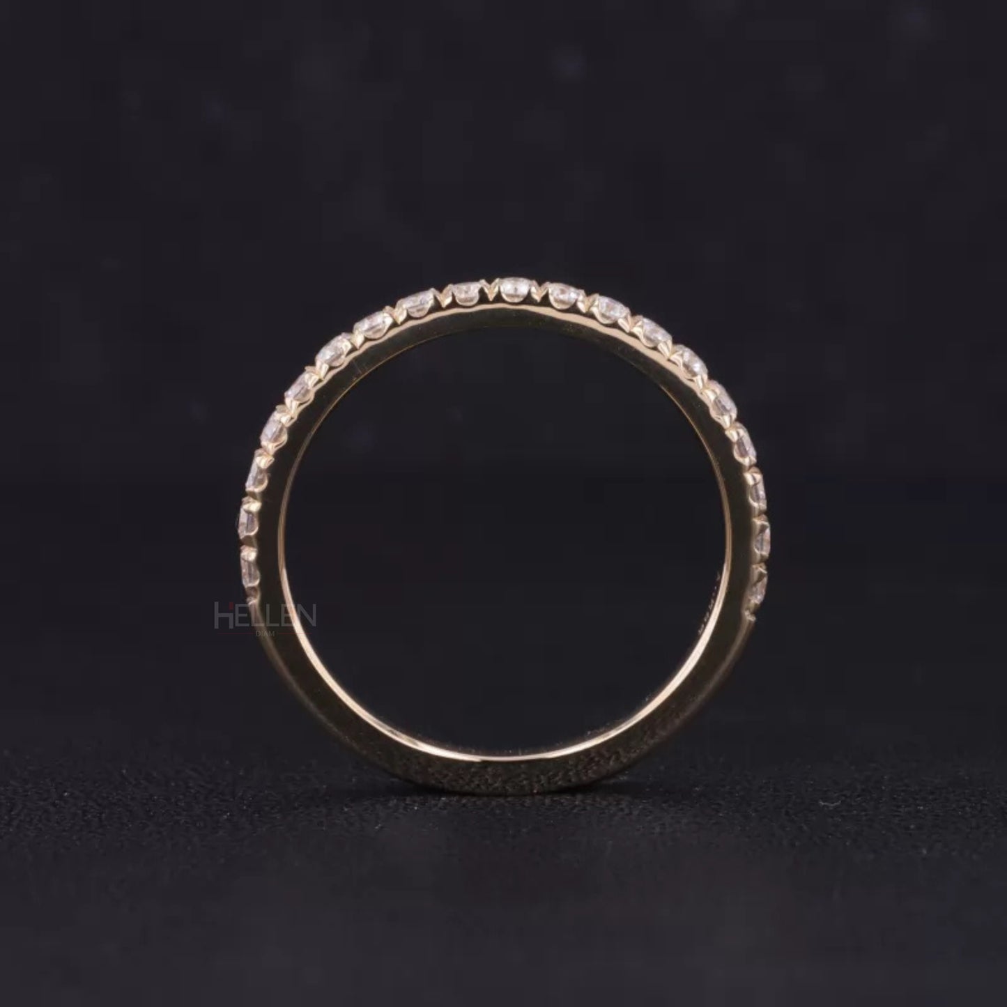 Oval Solitaire Engagement Ring With 2 Stackable Half Eternity Band