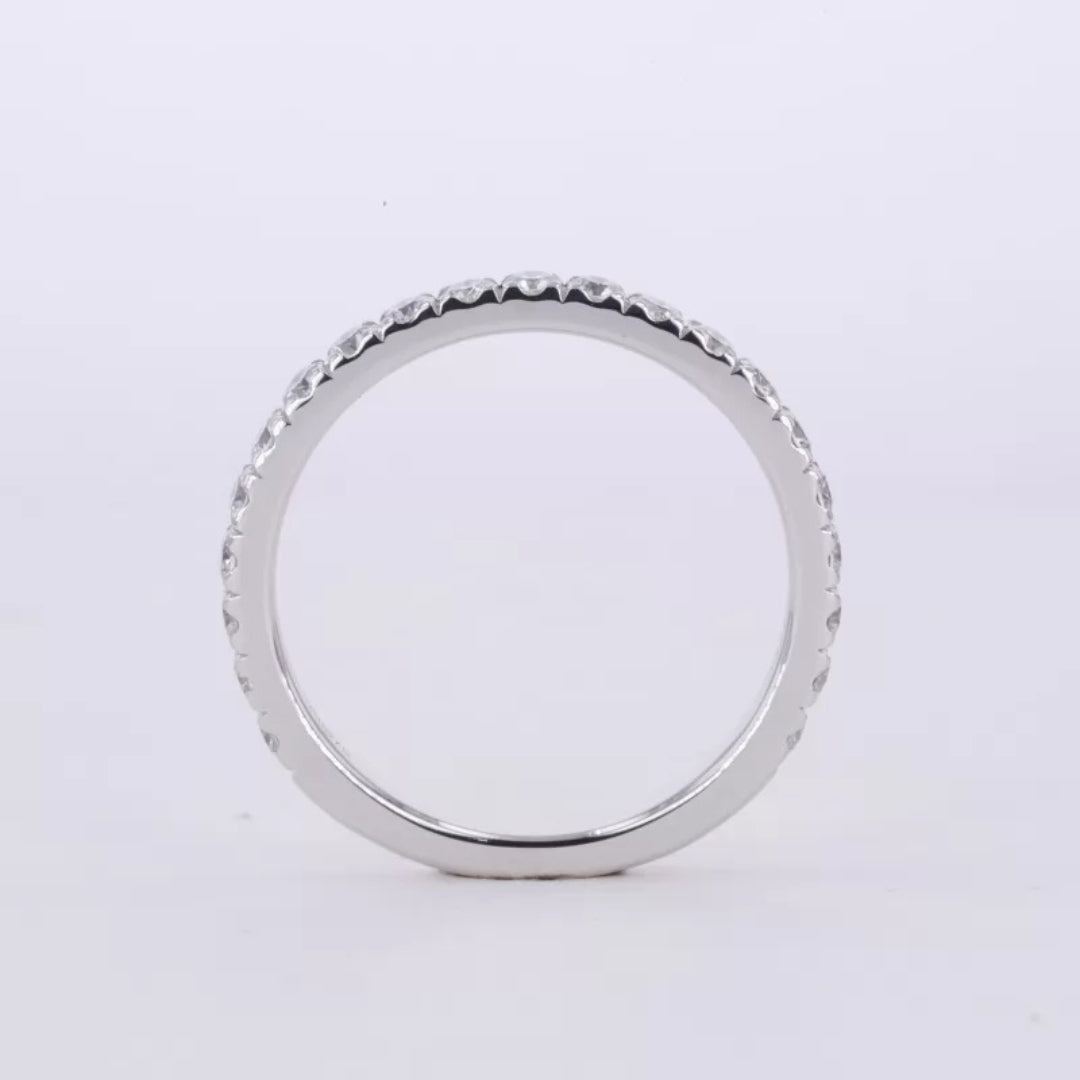 Marquise Solitaire Ring with Stackable Half-Round Eternity Band