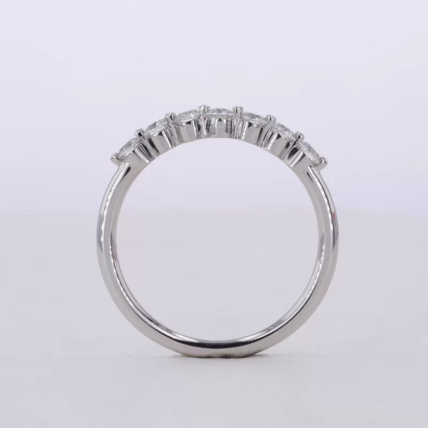 Three Stone Oval Cut Moissanite Bridal Ring Set