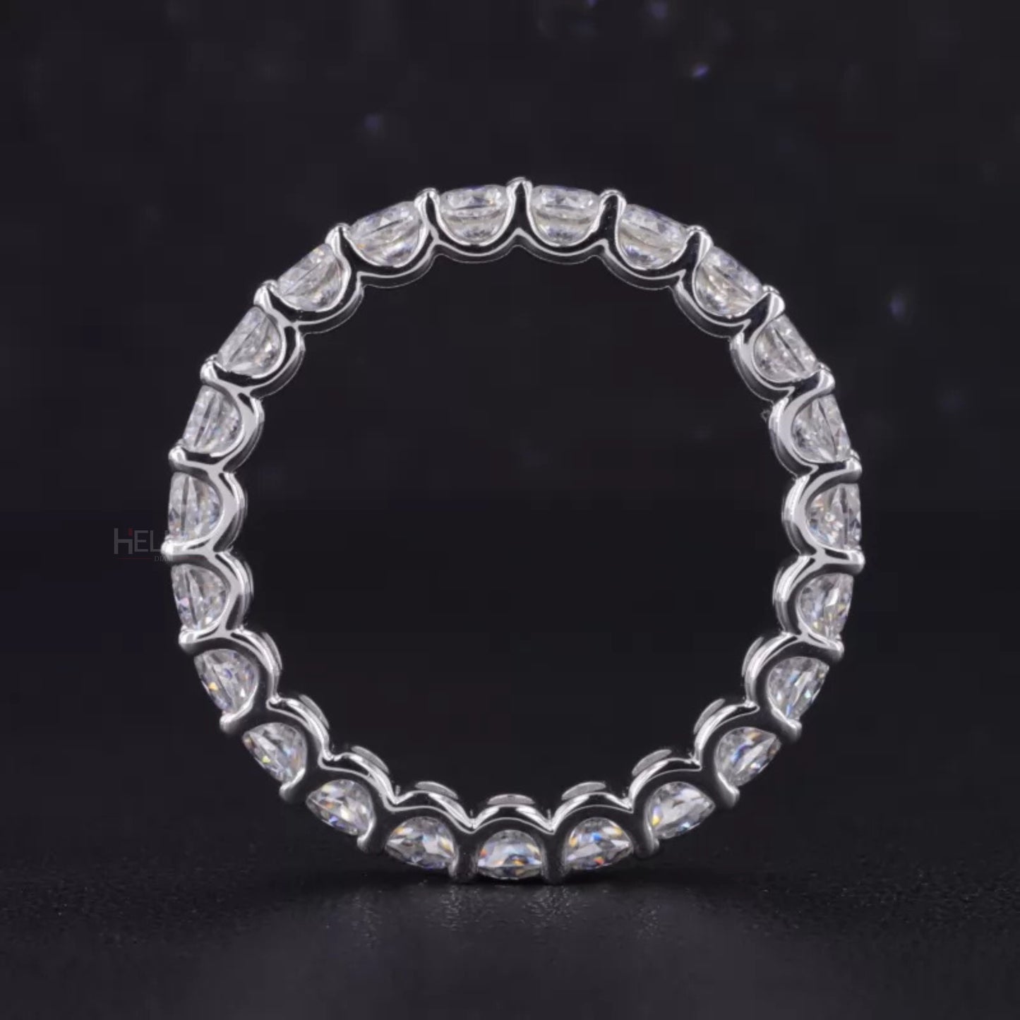 Cushion Cut VVS Moissanite Full Eternity Wedding Band