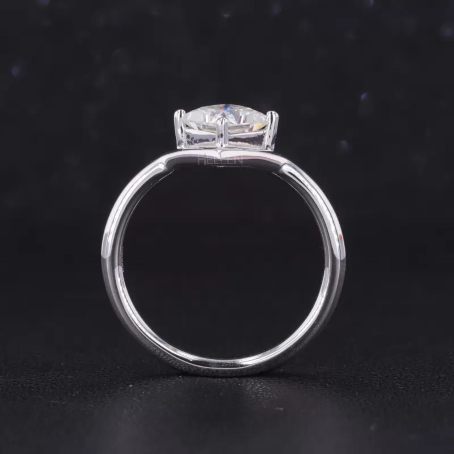 Princess Cut Moissanite Solitaire Unique V Proposal Ring