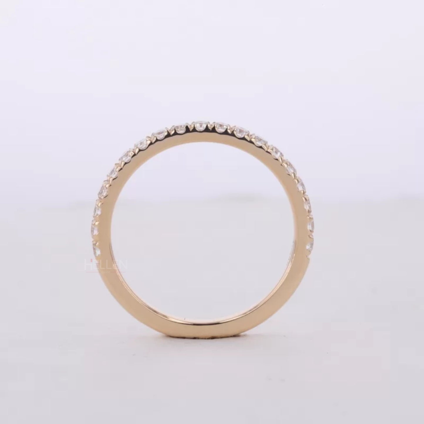 Oval Solitaire Engagement Ring With 2 Stackable Half Eternity Band