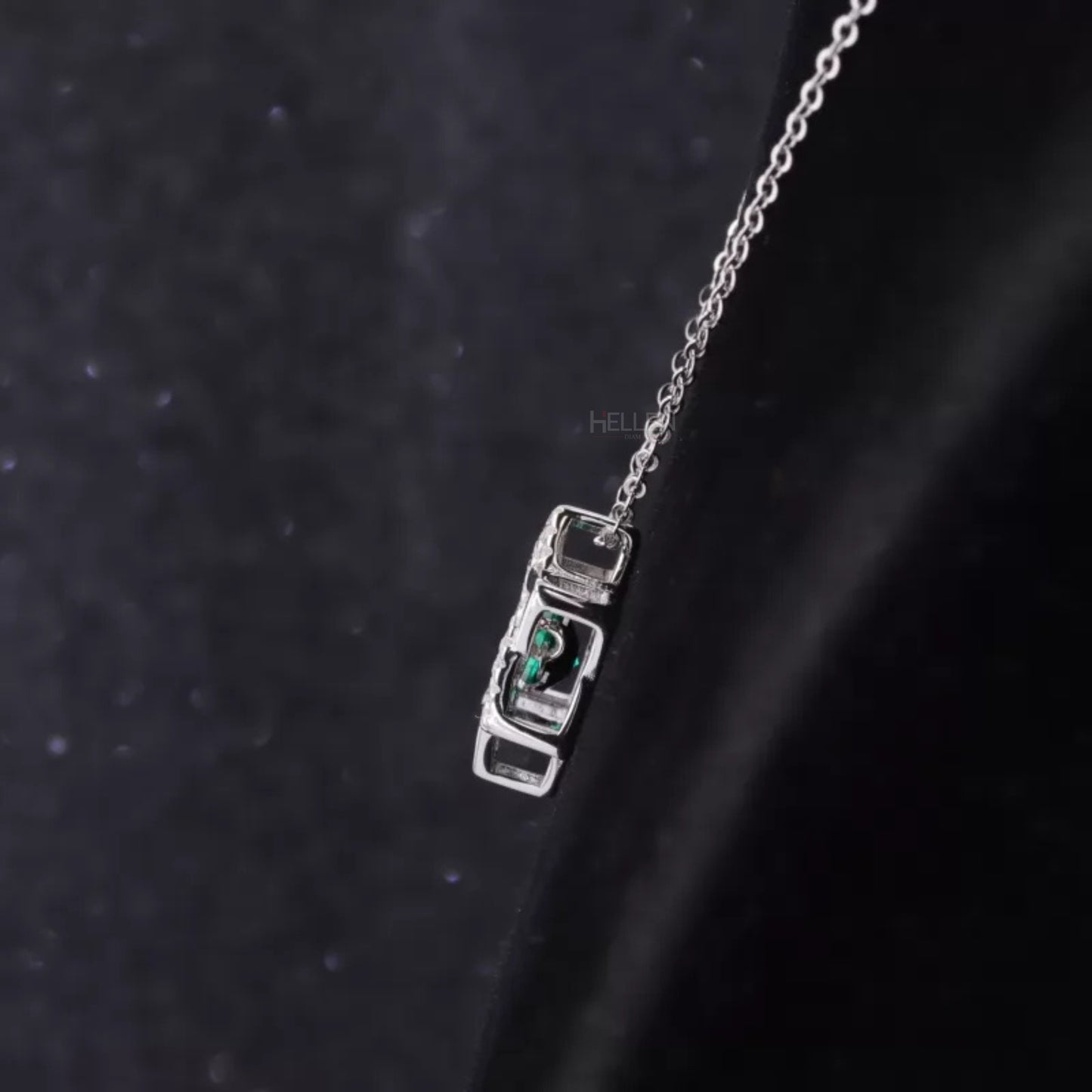Star Shaped Green Emerald & Moissanite Gemstone Necklace