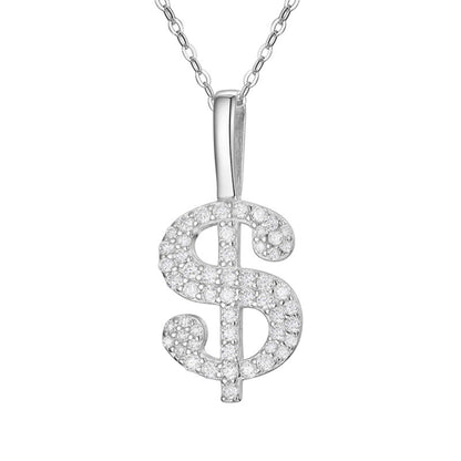 $ Dollar Sign  Hip-Hop Pendant Whit Round Cut Moissanite For Men's