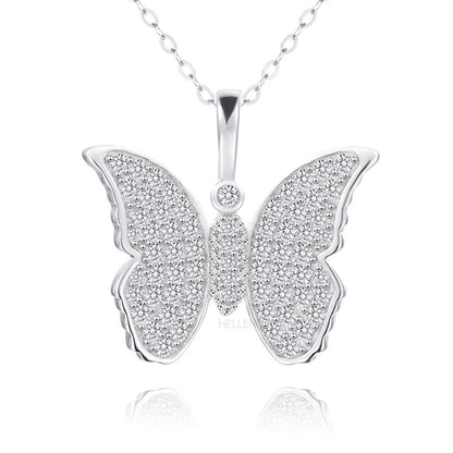 Butterfly Hip-Hop Pendant With Round Cut Moissanite