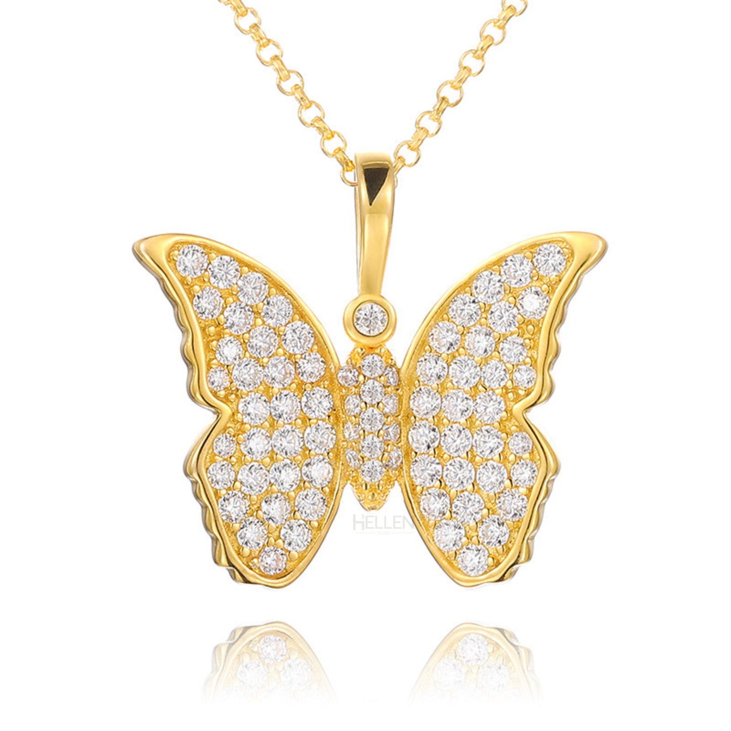 Butterfly Hip-Hop Pendant With Round Cut Moissanite