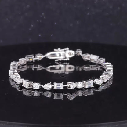 Signature Alternating Mixed Cut Moissanite Tennis Bracelet