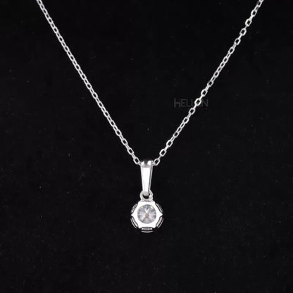 Everyday Round Cut Solitaire Loop Moissanite Necklace