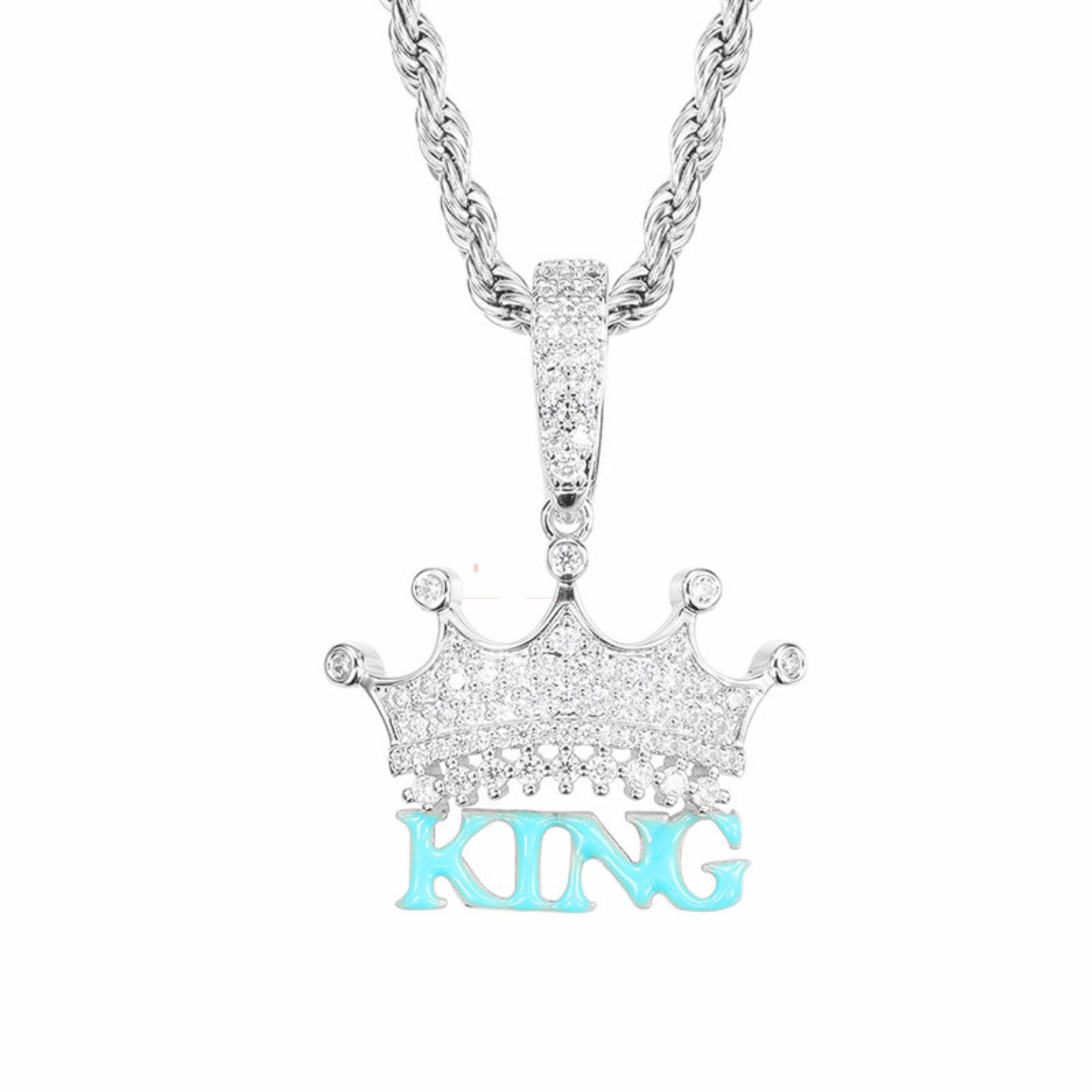 King Crown Glow In Dark Pendant Necklace For Him
