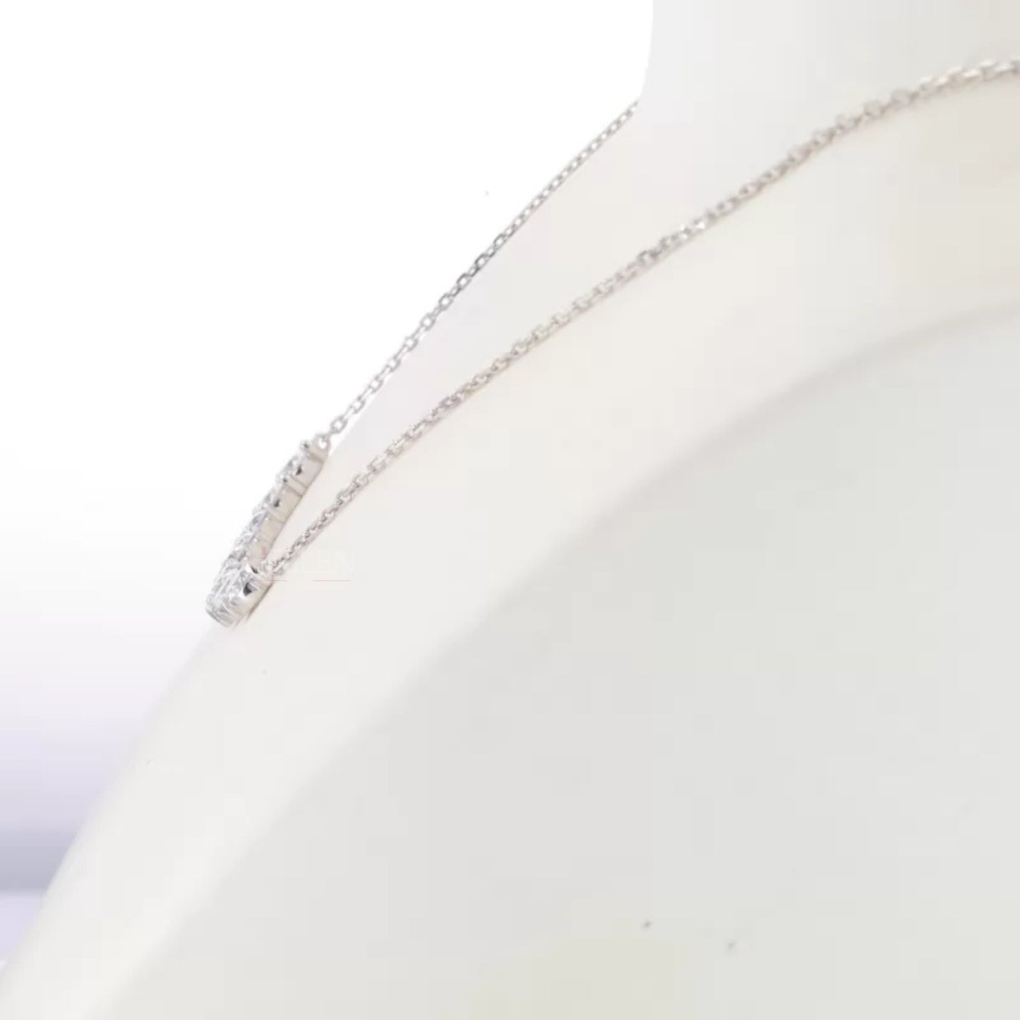 Broad Round Cut Smiley Moissanite Necklace