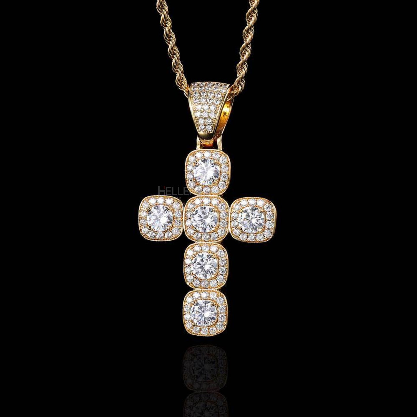 Men's Solitaire Crossed Moissanite Round Cut Necklace