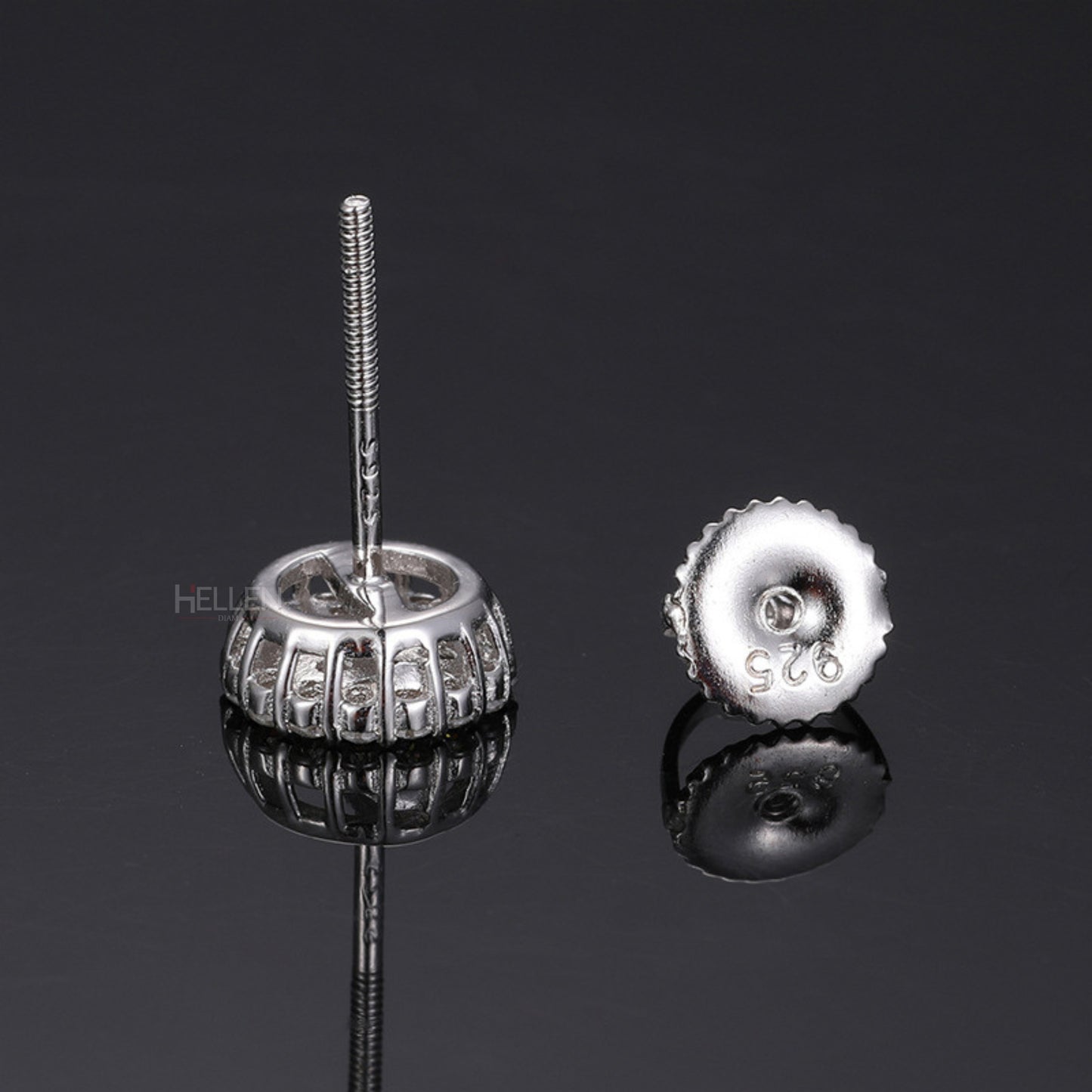 Iced Out Round Cut Moissanite Studs Earrings