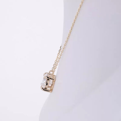 East To West Oval Cut Moissanite Solitaire Necklace