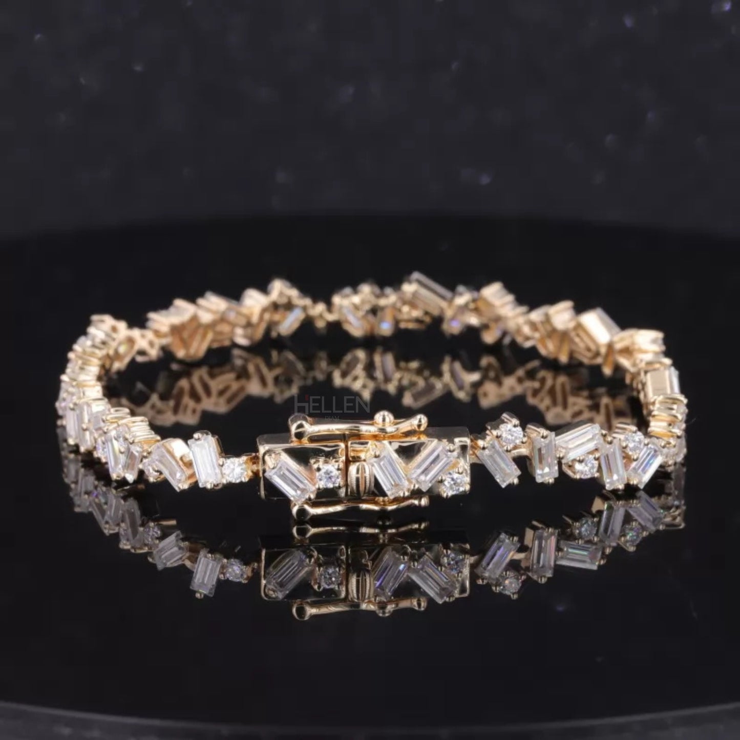 Exclusive Irregular Baguette & Round Cut Moissanite Tennis Bracelet