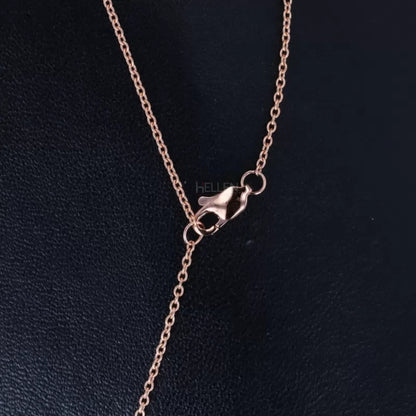 Asscher Cut 4  Prong Dual Loop Solitaire Necklace