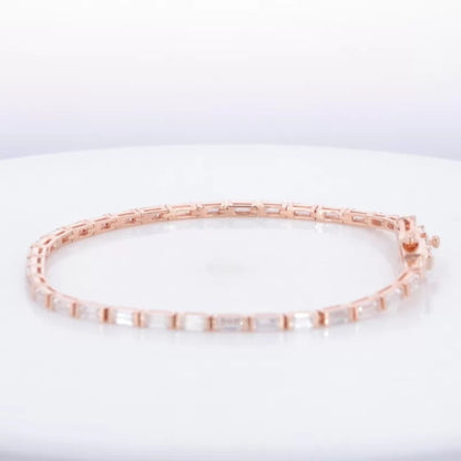 East To West Baguette Essential Tennis Bracelet - 925 Sterling