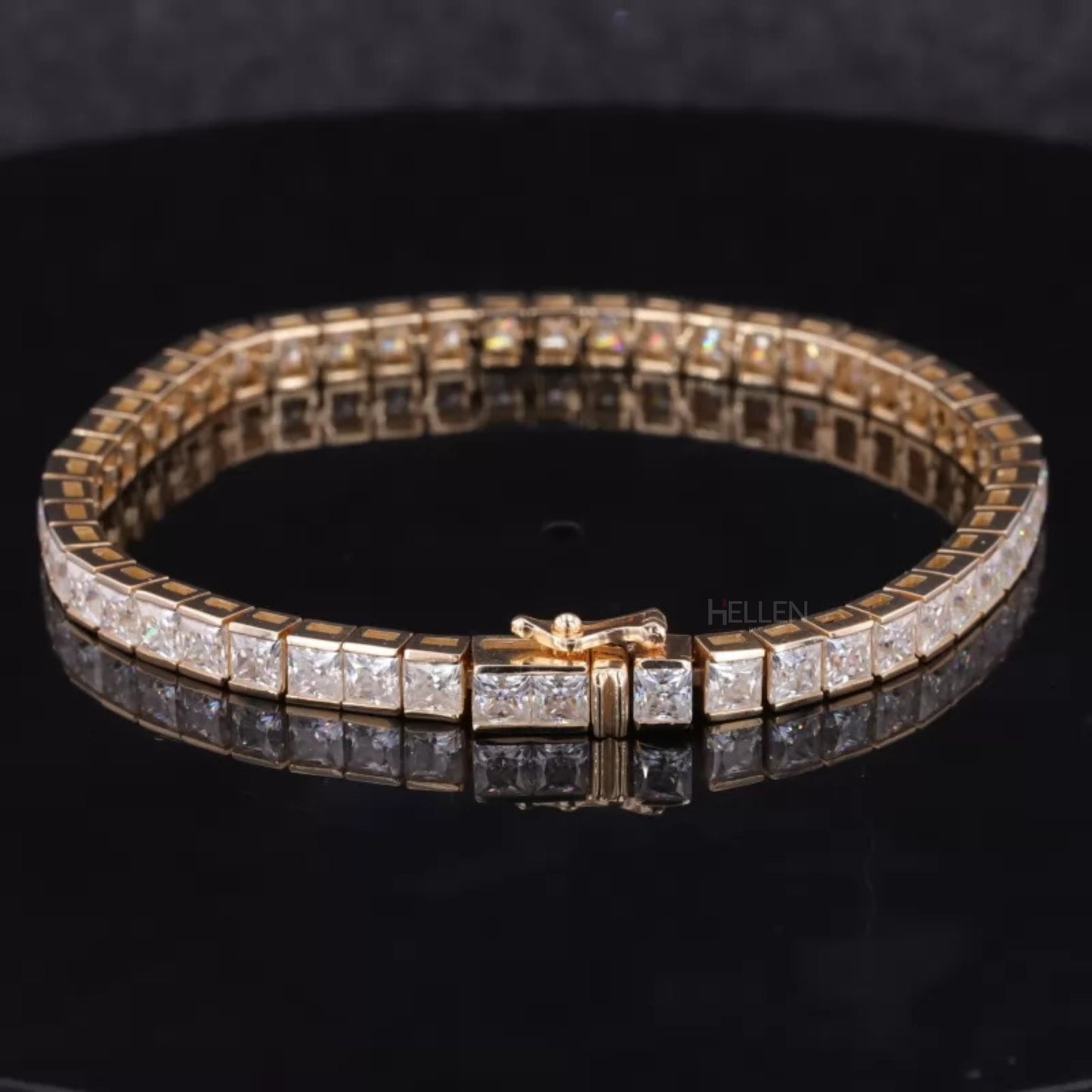 Princess Cut Moissanite Channel Set Tennis Bracelet – Unisex