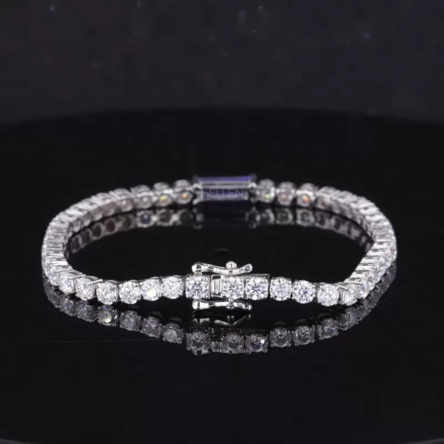 Round Cut & Baguette Blue Sapphire Gemstone Tennis Bracelet
