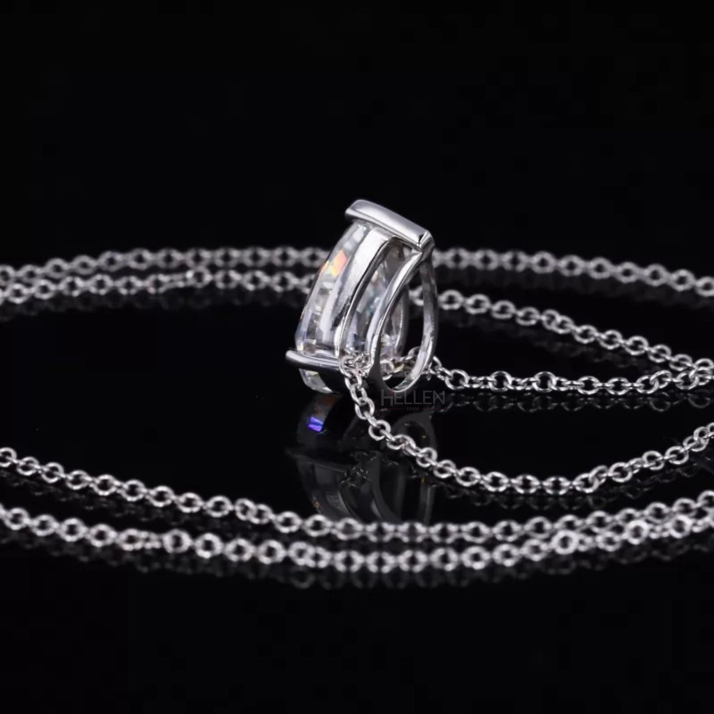 Trendy Pear Cut Solitaire Necklace with Hidden Loop