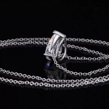 Trendy Pear Cut Solitaire Necklace with Hidden Loop