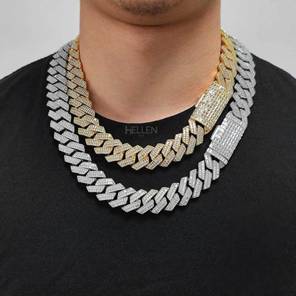 12MM Miami Cuban chain with baguette moissanite and large clasp – luxury hip-hop necklace for men

