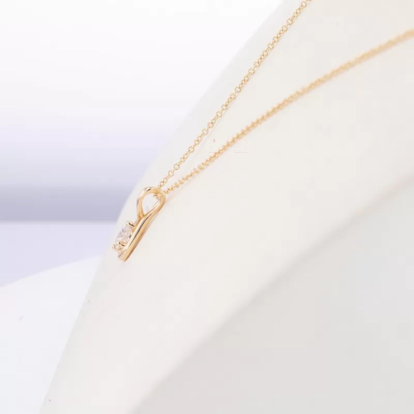 Signature Round Cut Solitaire Twisted Hoop Necklace