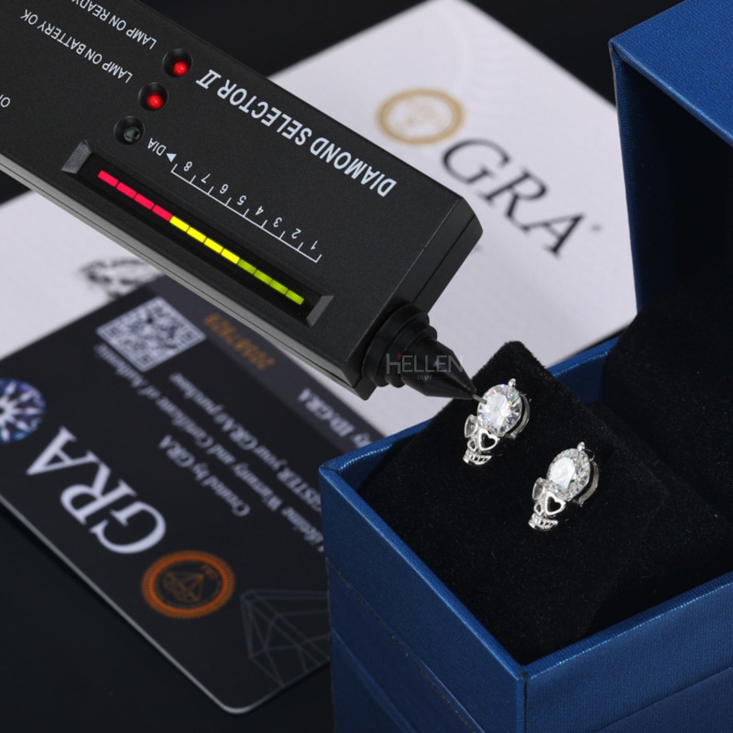 Skull Head Men's Studs With Solitaire Moissanite