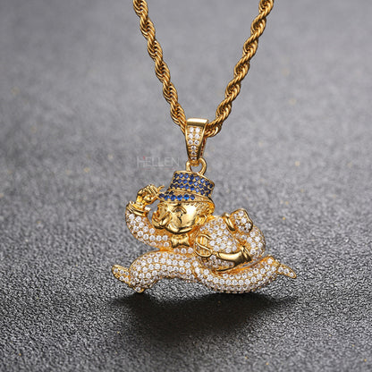 Monopoly Character Running Moissanite Pendent