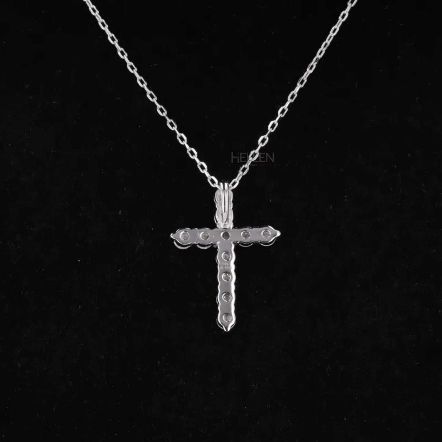 Cross Pendent Necklace With Round Cut Moissanite