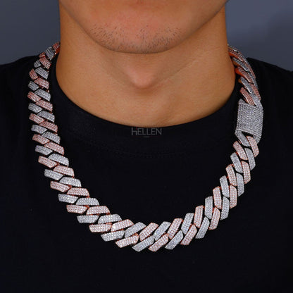 16MM dual-tone iced Cuban chain with VVS moissanite – ultimate street-style bling for men

