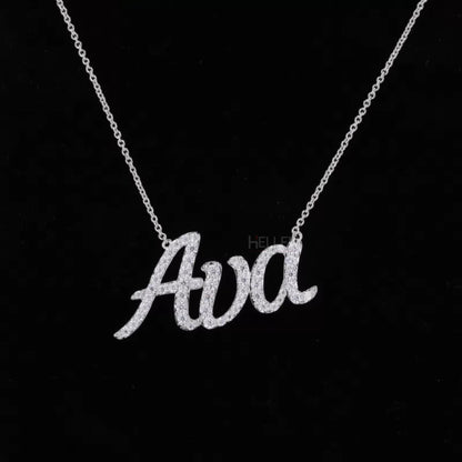 3-Word Calligraphy Name Moissanite Pendant - Personalized