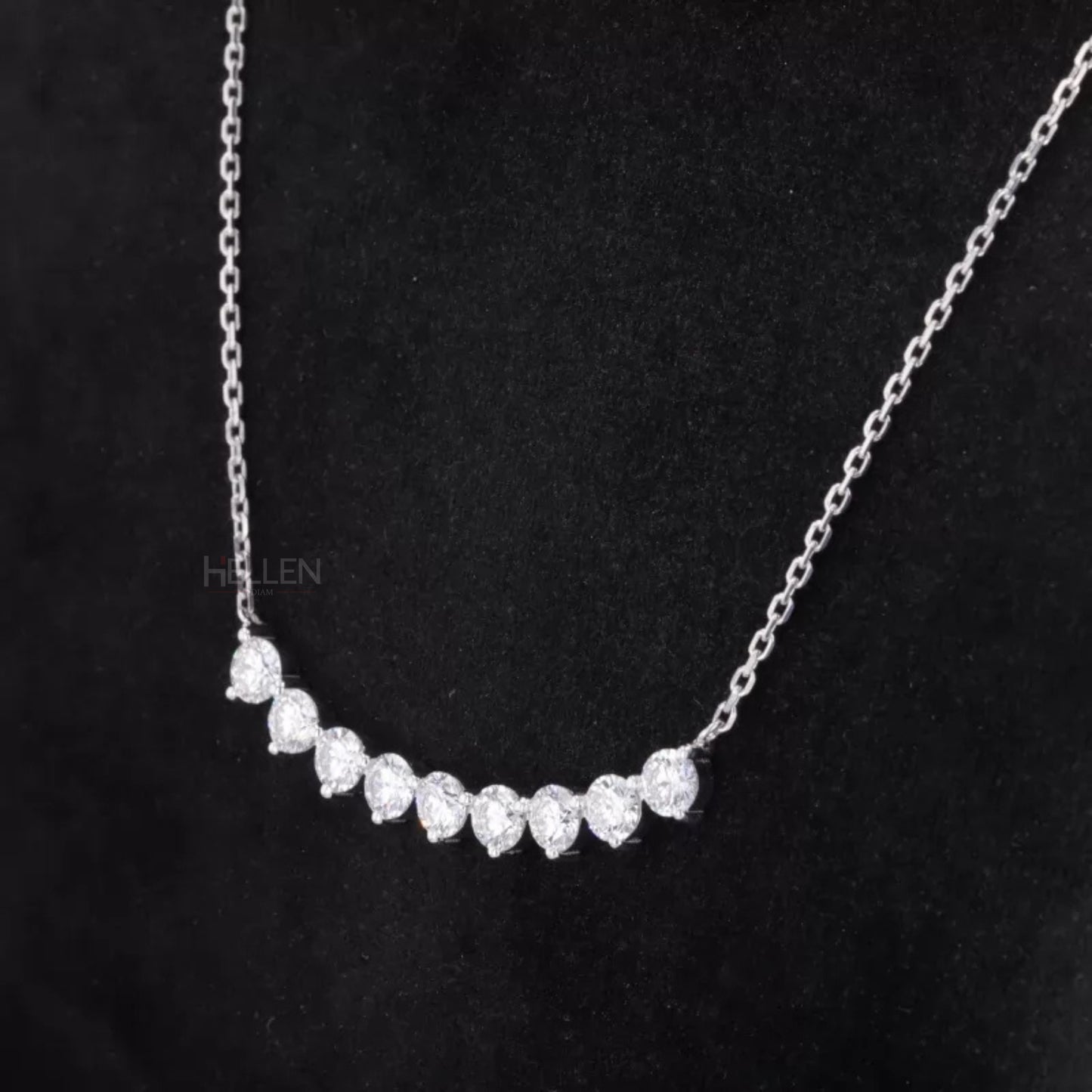 Broad Round Cut Smiley Moissanite Necklace