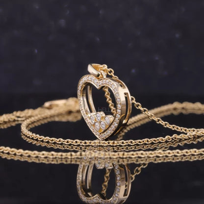 Round Cut Bezel Moissanite Heart Shape Bridesmaid Necklace