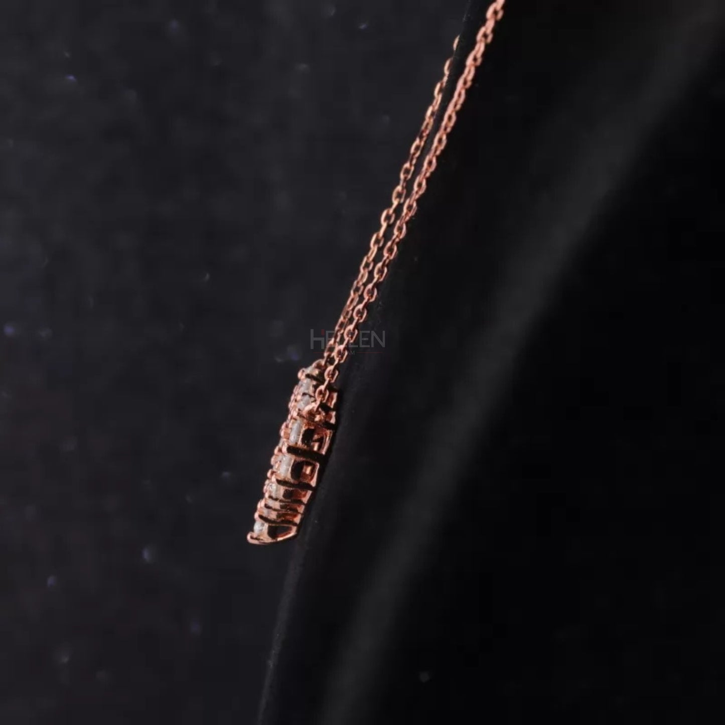 Heart Shaped Dual Loop With Round Cut Moissanite Necklace