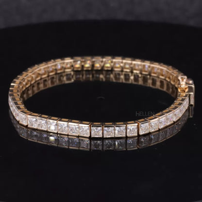 Princess Cut Moissanite Channel Set Tennis Bracelet – Unisex