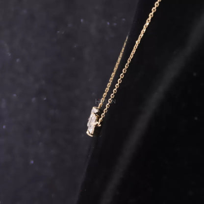 Trendy All Shaped Moissanite Single Line Necklace