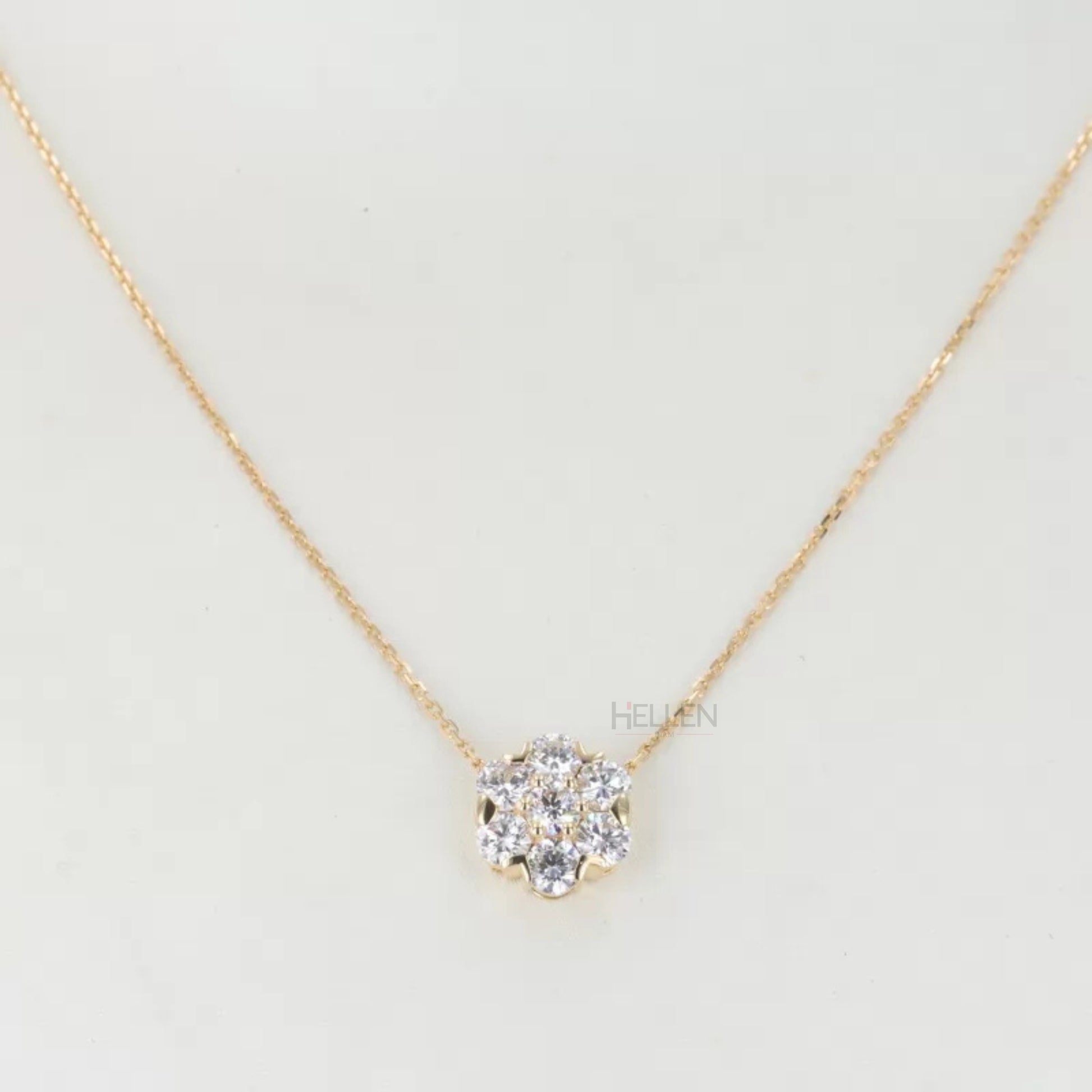 Sparkling round cut moissanite cluster necklace – timeless and elegant design suited for all occasions

