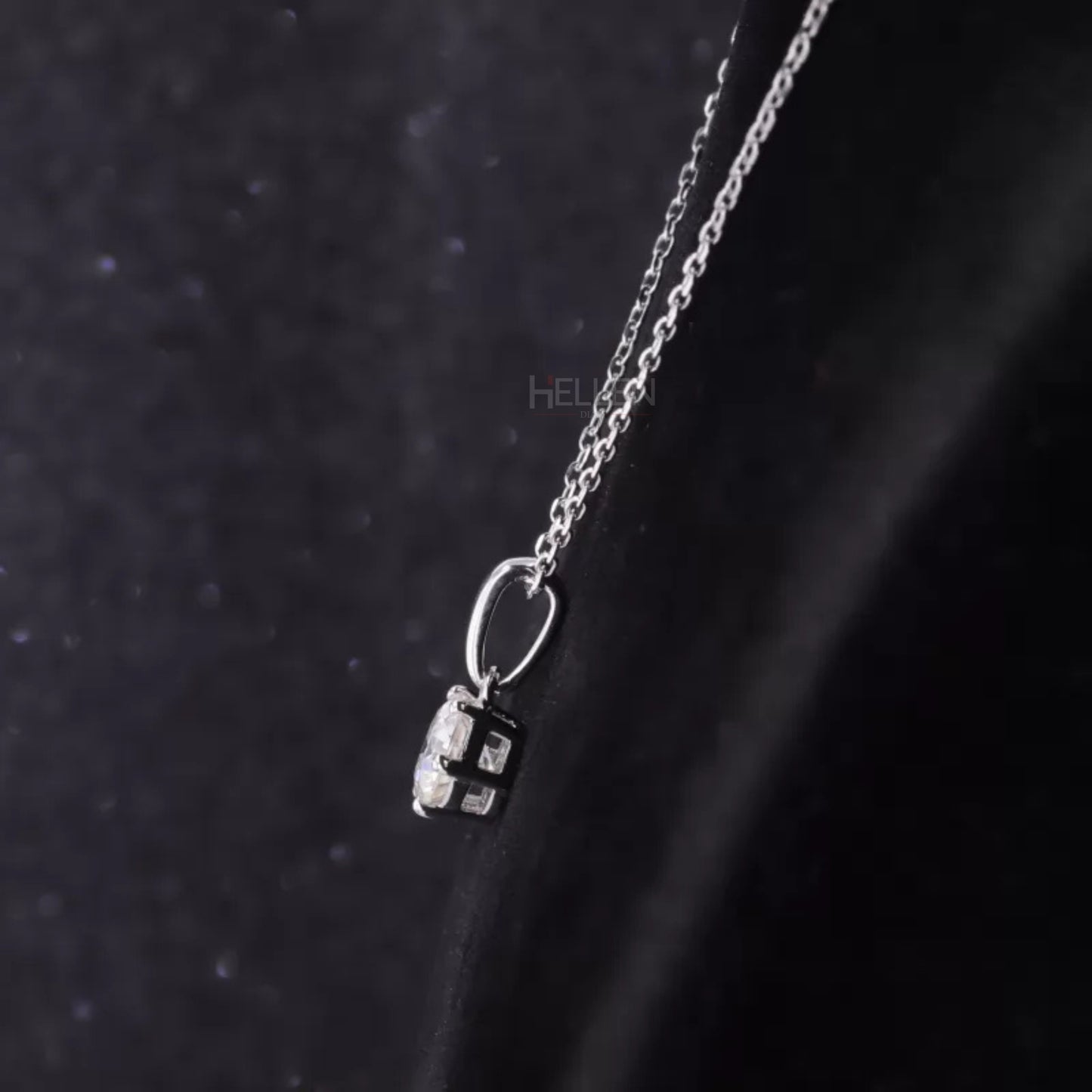 Everyday Round Cut Solitaire Loop Moissanite Necklace