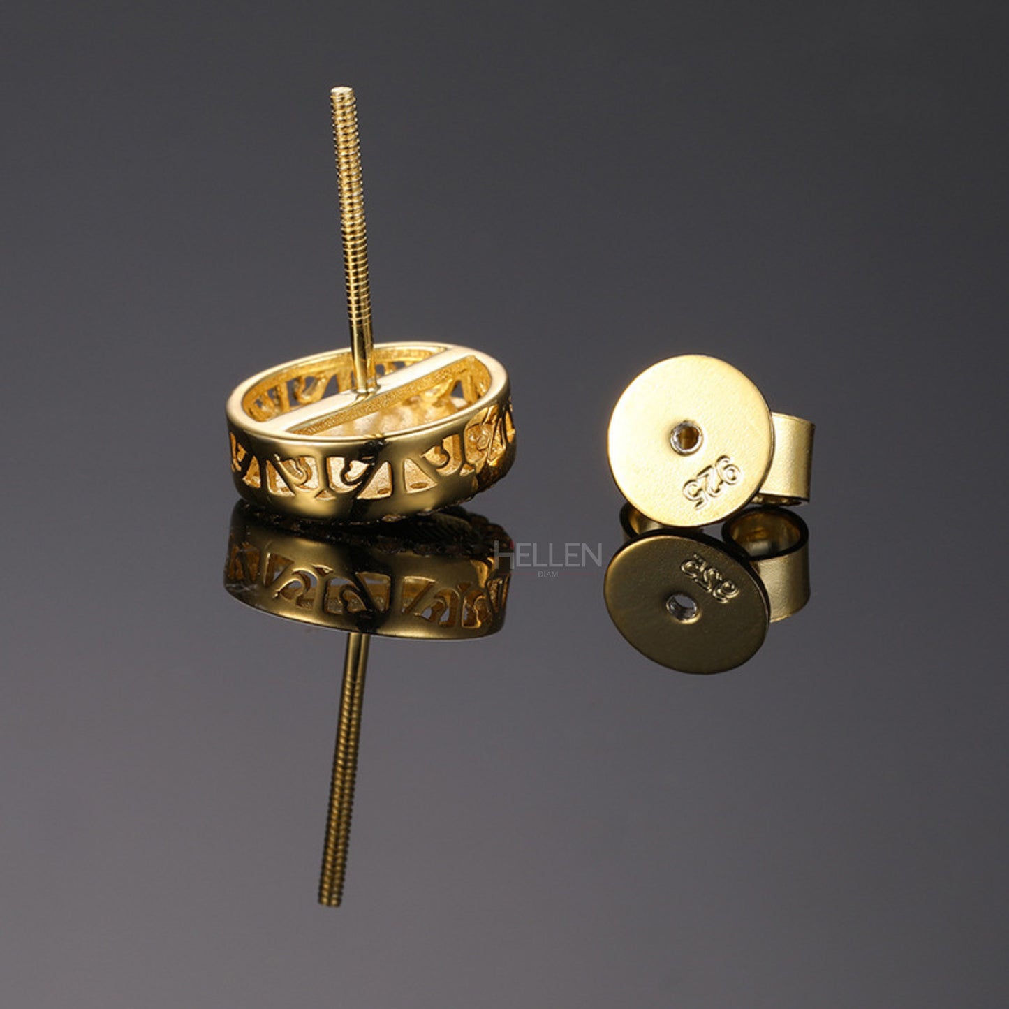 Men's Custom Made Mummy Egyptian Head Studs Earrings