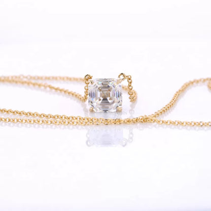 Trendy Asscher Cut Solitaire Everyday Necklace