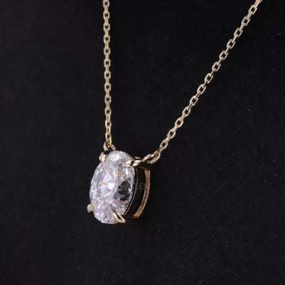 Elegant Oval Cut Moissanite Solitaire Necklace For Everyday