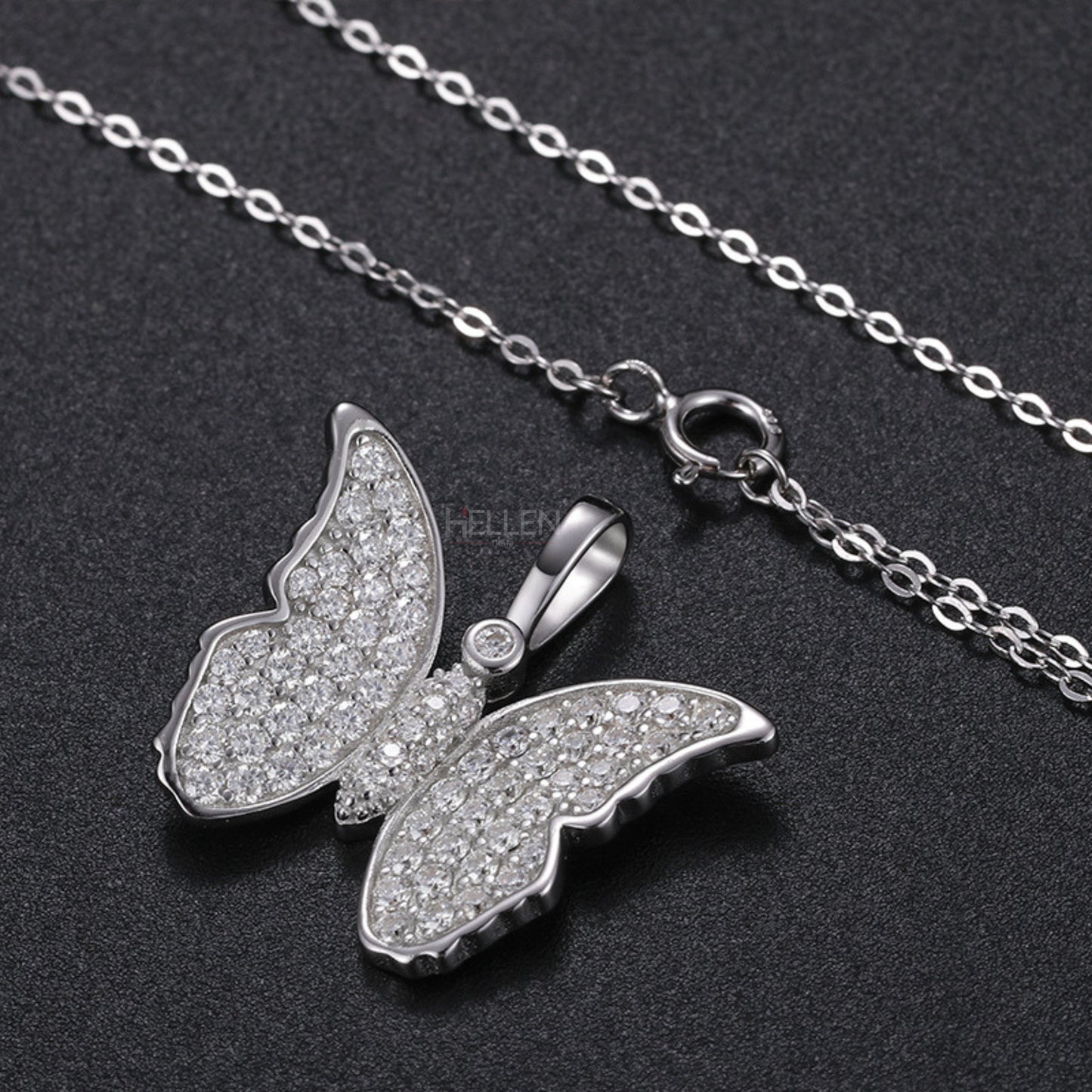 Butterfly Hip-Hop Pendant With Round Cut Moissanite