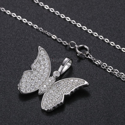 Butterfly Hip-Hop Pendant With Round Cut Moissanite
